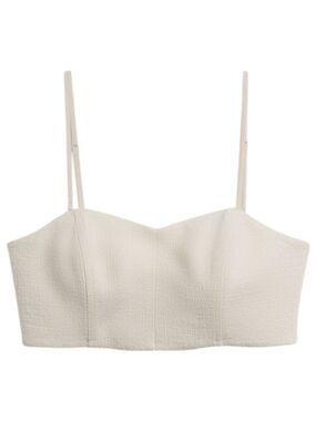 Banana Republic Mara Tweed Bustier Cropped Top with Removable Straps & Boning